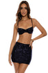 Luli Fama Chasing Stars Sequins Mini Skirt